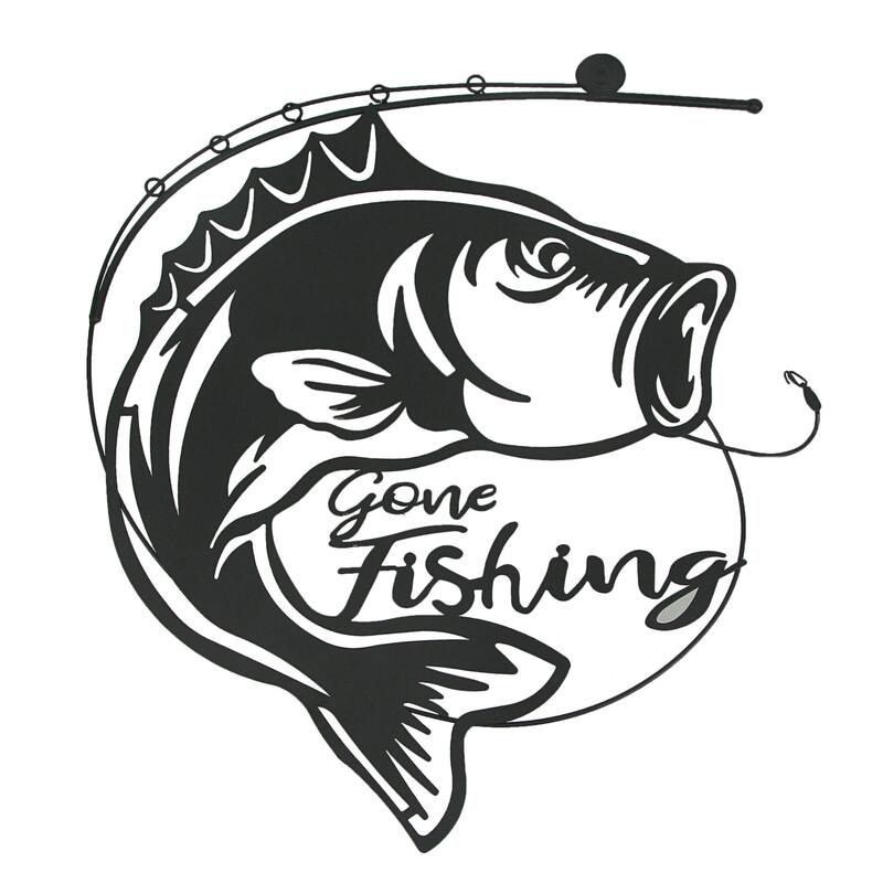 19 Inch Laser Cut Metal Bass Sign Home Decor Vintage Wall Hanging Art