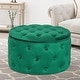 preview thumbnail 1 of 32, Adeco Round Velvet Storage Ottoman, Button Tufted Footrest Footstool