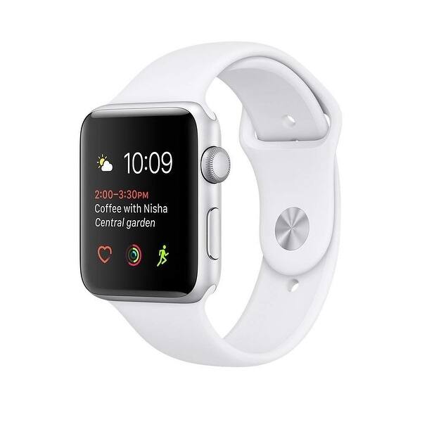 Shop Apple Watch Series 2 38mm Silver Aluminum Case White Band Refurbished Overstock 30733468
