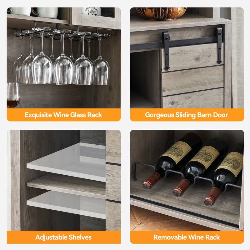 Kitchen Hutch Cabinet with Storage