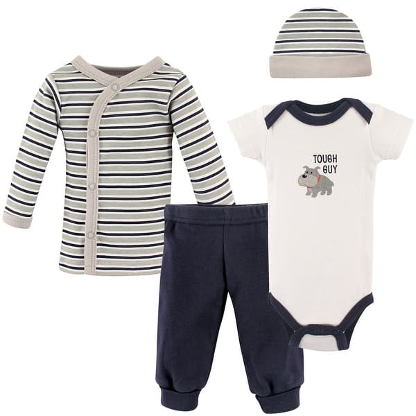 slide 1 of 1, Luvable Friends Baby Boy Cotton Preemie Layette Set, Tough Guy, Preemie - Tough Guy Preemie - Tough Guy