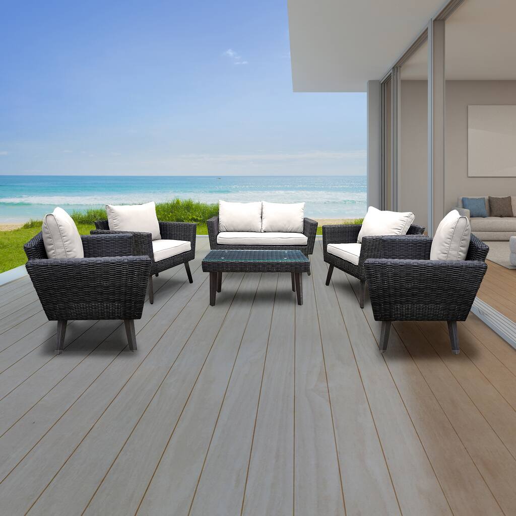 Katko 6 Piece Wicker Outdoor Patio Sofa Seating Set With Cushions