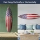 preview thumbnail 3 of 13, American Flag Wood Surfboard Plaque Wall Sign - 60"x15" - 60" x 15"