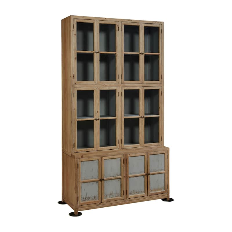 Carden Reclaimed Pine Display Cabinet with Removable Shelves