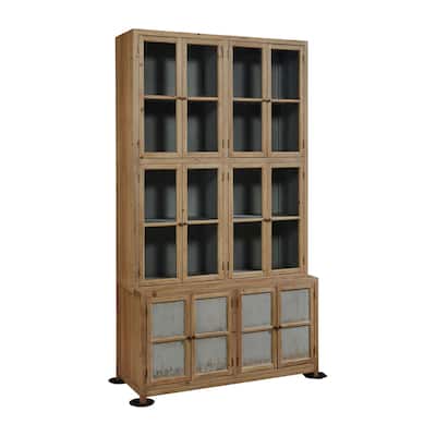 Carden Reclaimed Pine Display Cabinet with Removable Shelves