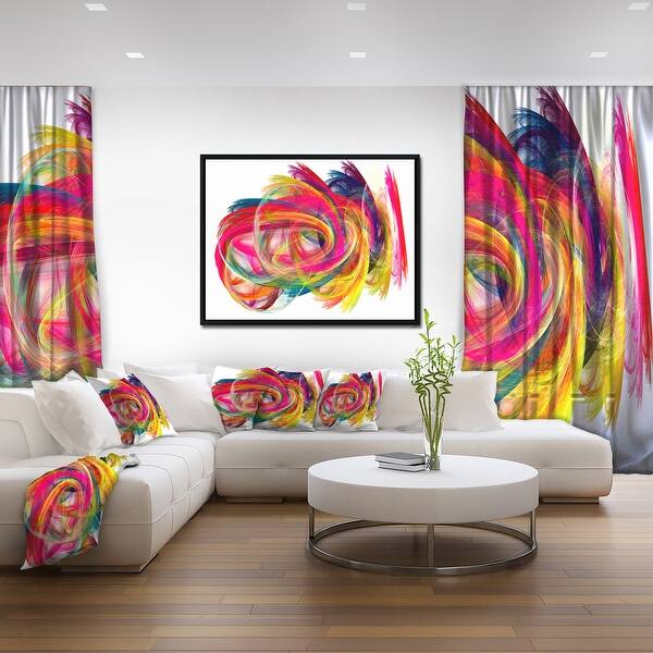 Designart "Colorful Thick Strokes" Abstract Framed Canvas art print