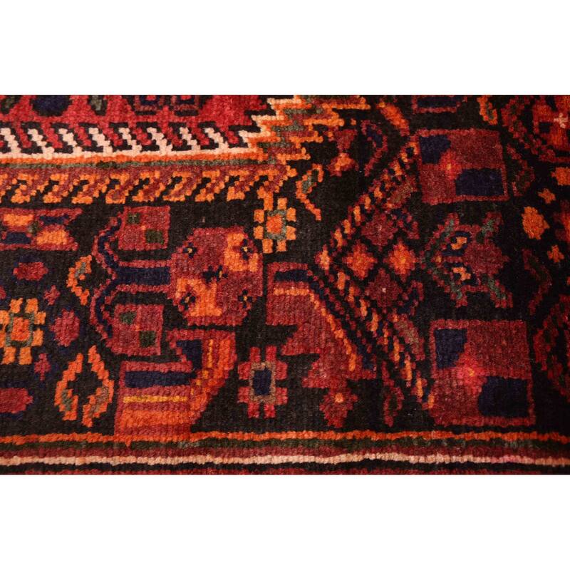 ECARPETGALLERY Hand-knotted Andelz Black, Red Wool Rug - 3'11 x 8'10