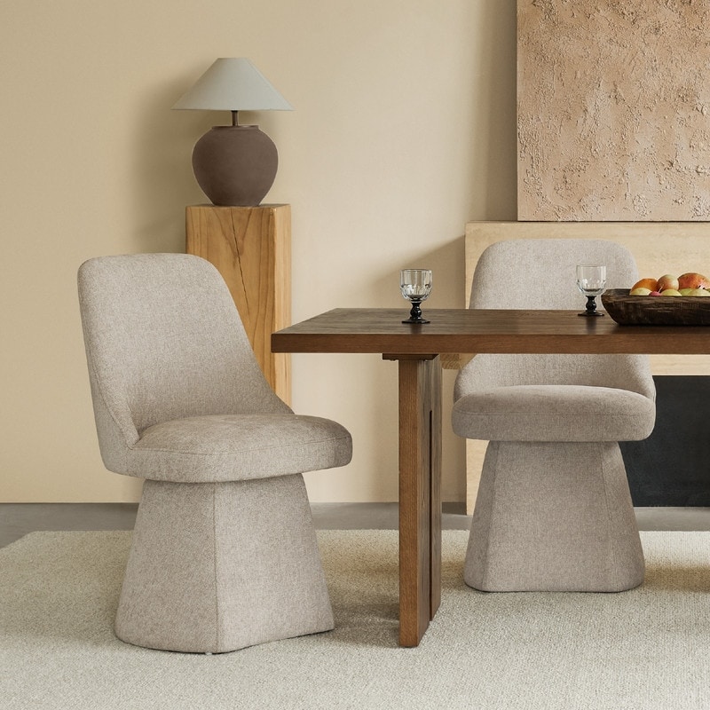 Spruce & Spring Anna Modern Upholstered Swivel Armless Dining Chair