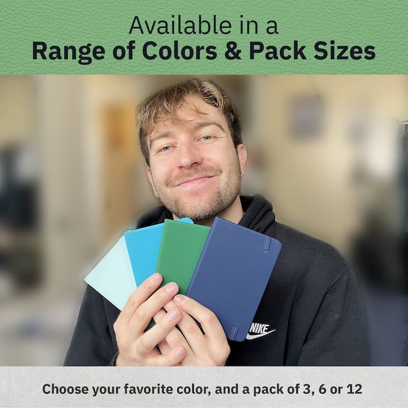Paper Junkie Simply Genius A6 Dotted Hardcover Notebooks (Turquoise, 12 Pack)