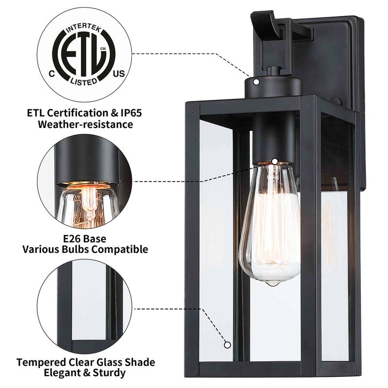 1-Light Outdoor Wall Light - 5"x6.57"x13.66"