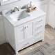 preview thumbnail 1 of 13, BATHLET 36 inch Carrara Marble Top White Bathroom Vanity Set