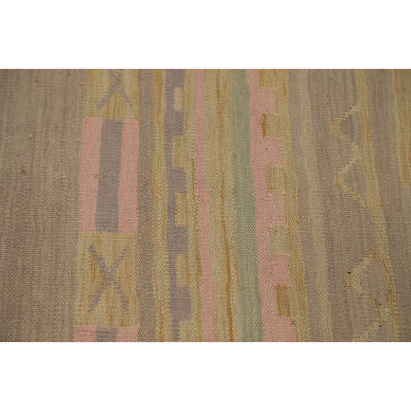 Hand Woven Oriental 100% Wool Carpet Southwestern Tribal Multi-Colored Kilim Area Rug - 9' 8'' X 7' 8''