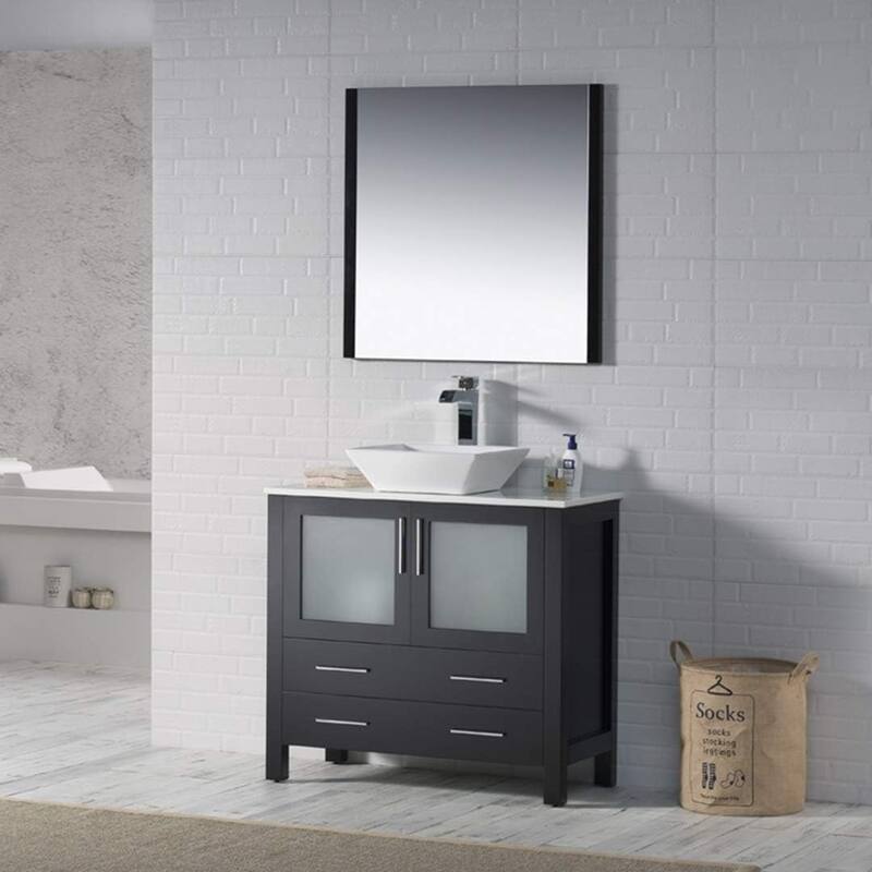 Blossom Sydney 36" Bathroom Vanity with Ceramic Vessel Sink and Mirror