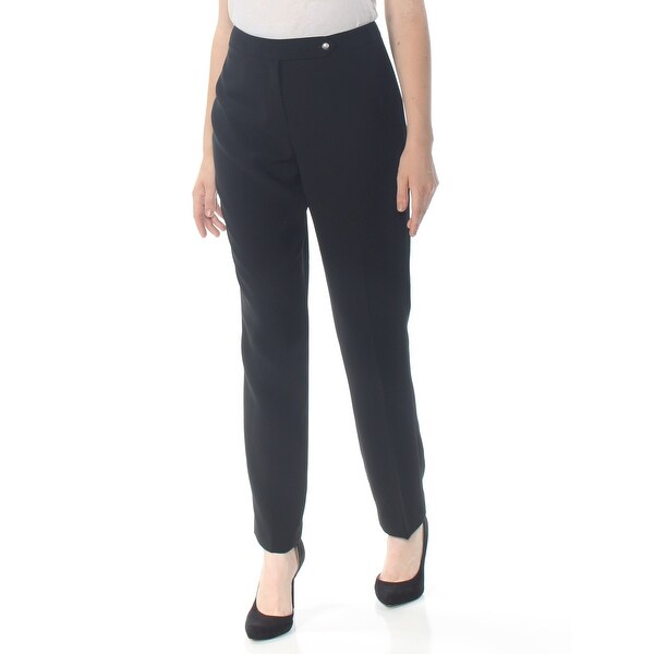 TAHARI Womens Black Straight leg Wear to Work Pants Size 8