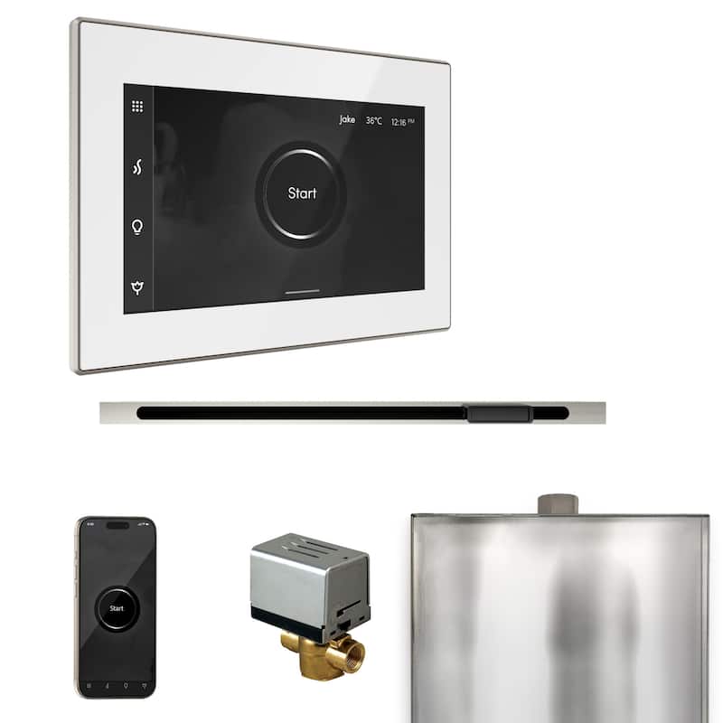 Mr Steam BXL Xbutler Linear Package Steam Shower Control Package with - White / Polished Nickel