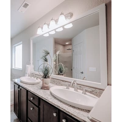 Frame My Mirror Rustic White Framed Wall Mirror, Pendleton Design
