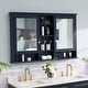 preview thumbnail 27 of 95, Modern Surface Mount Solid Wood Framed Medicine Cabinet With Mirror and Shelves