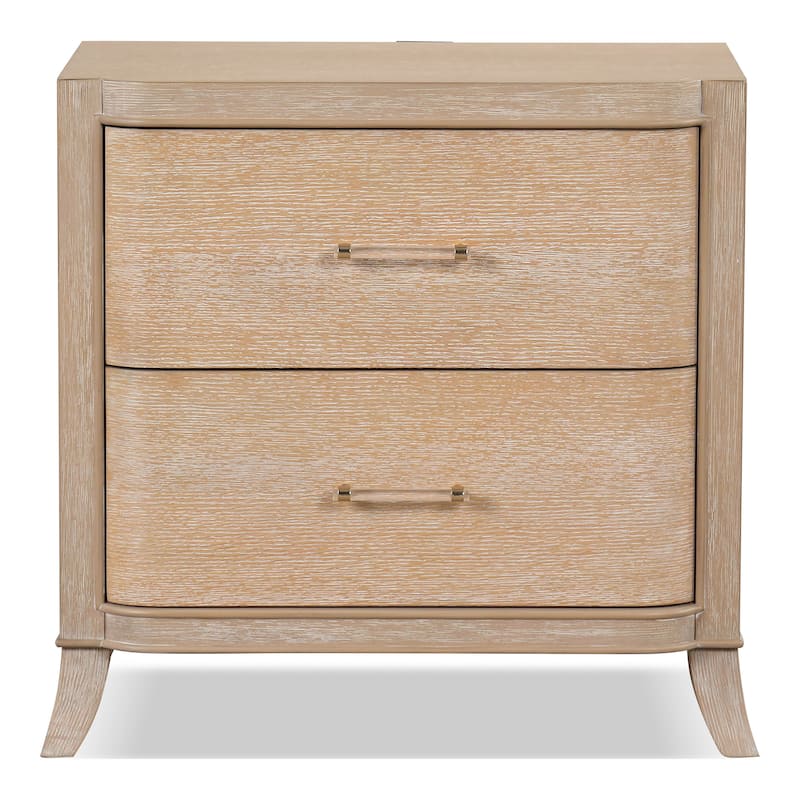 Furniture of America Kian Modern Natural Oak Solid Wood 2-Drawer Nightstand, Set of 2