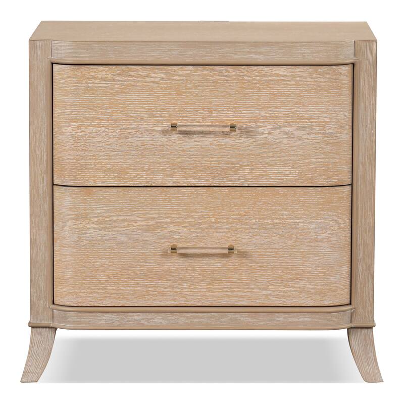 Furniture of America Kian Modern Natural Oak Solid Wood 2-Drawer Nightstand