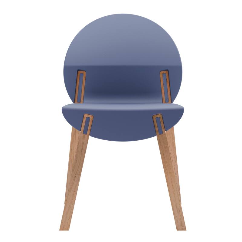 Modern Dining Chairs with Red Oak Wood Legs and PP Seat, 4-Pack