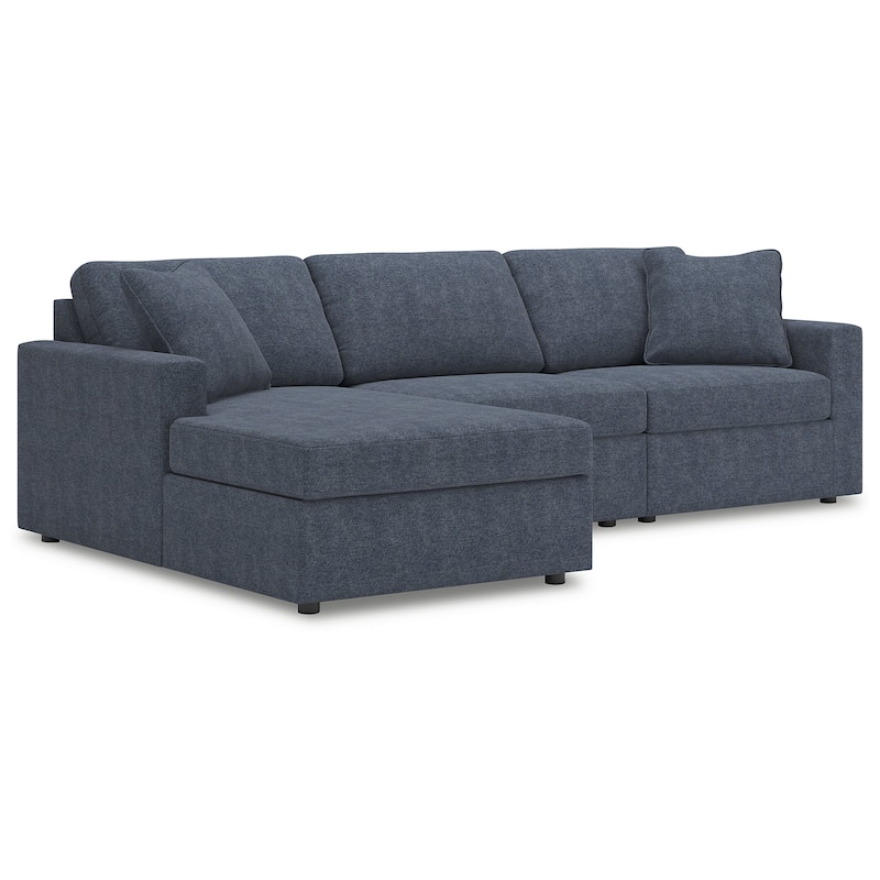 Signature Design by Ashley Modmax Blue 3-Piece Sectional with Chaise - 109" W x 68" D x 36" H - Left Facing