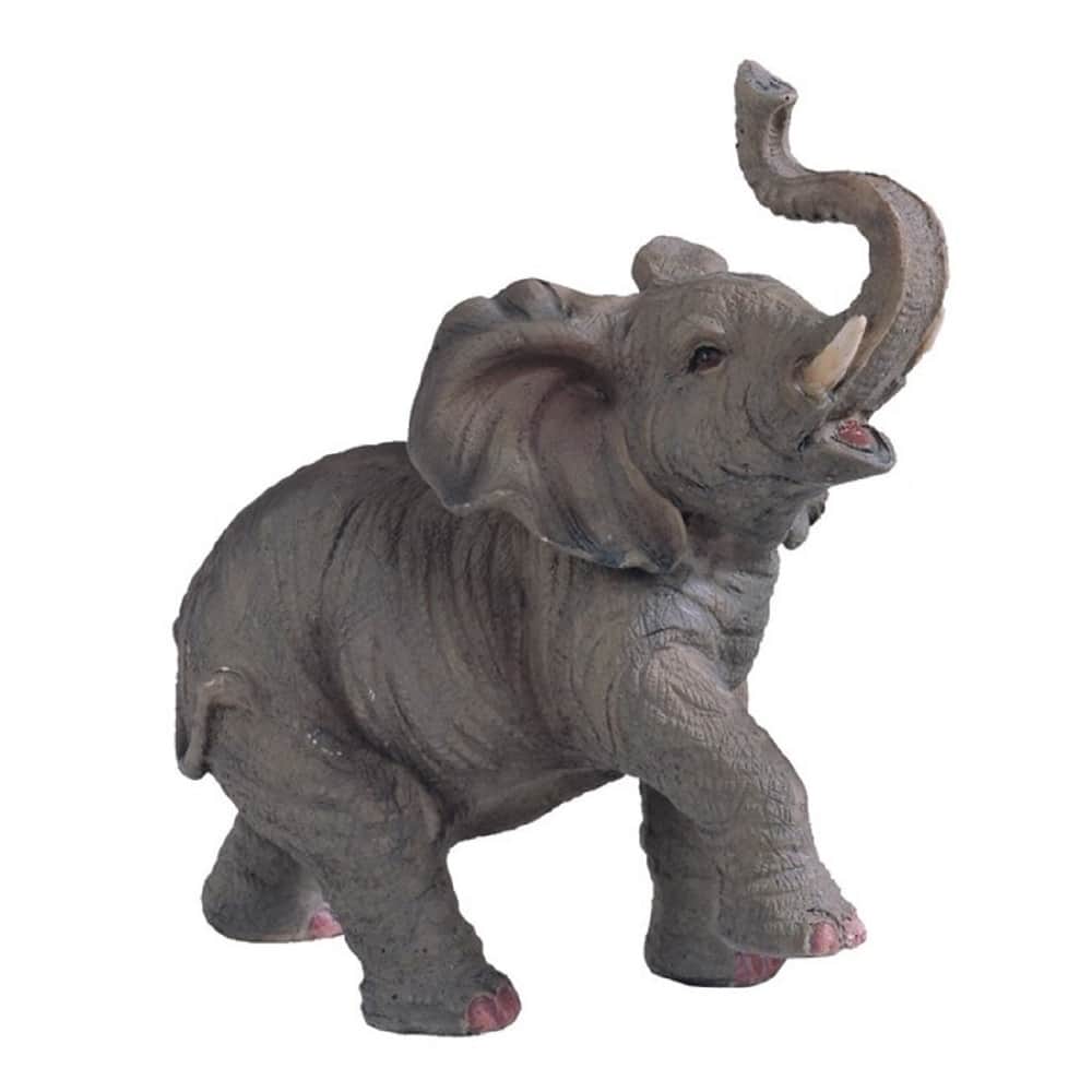 Q-Max 6"H Wildlife Baby Elephant with Trunk Up Figurine