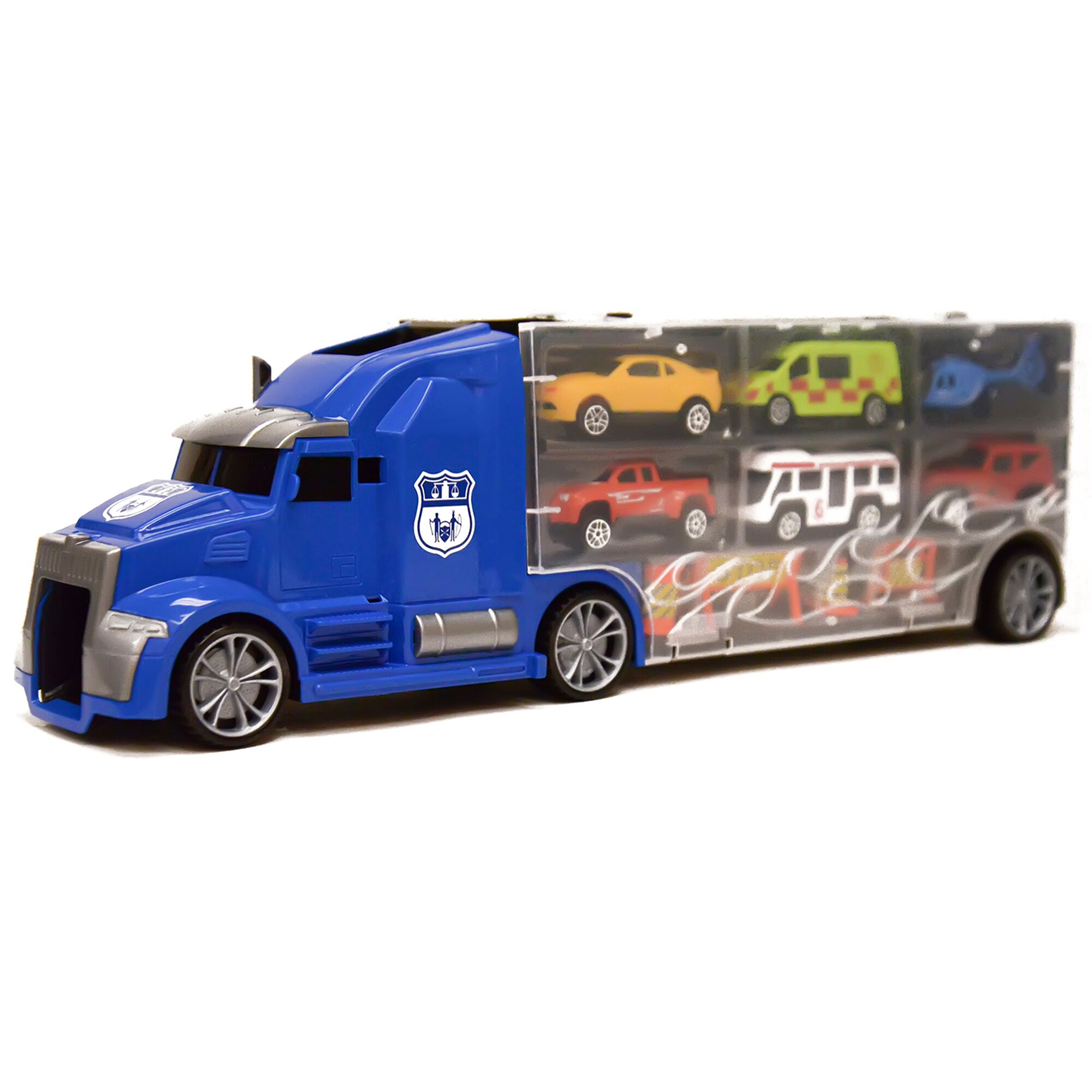 Shop For 11 In 1 Carrier Truck With Mini Cars And Accessories Big Hauler Blue Get Free Delivery On Everything At Overstock Your Online Toys Hobbies Shop Get 5 In Rewards With Club O