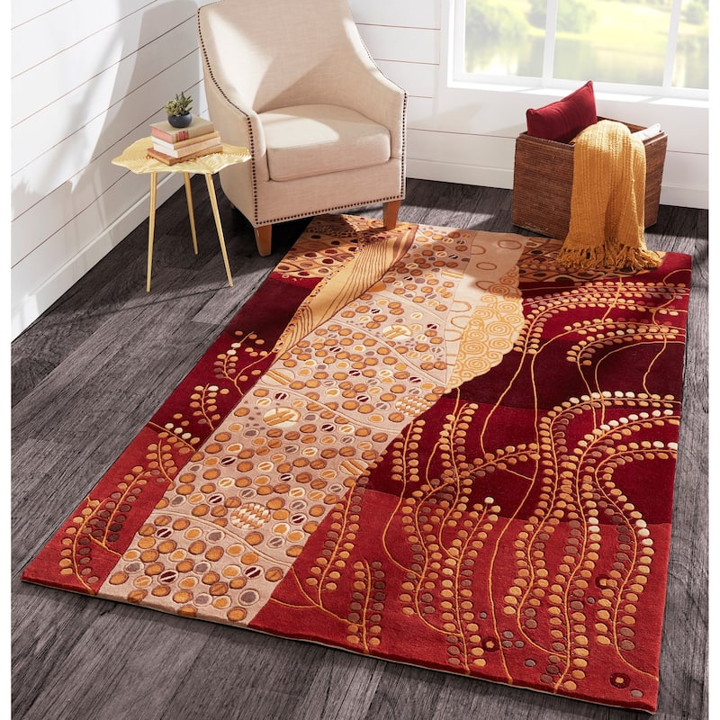 Momeni New Wave Hand Tufted New Zealand Wool Contemporary Abstract Area Rug.