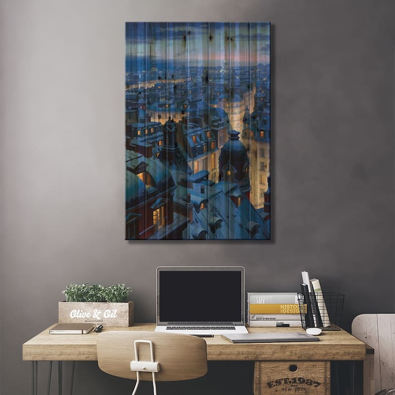 Night Symphony Print On Wood by Evgeny Lushpin - Multi-Color