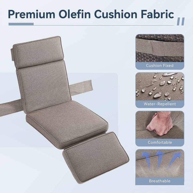 Outdoor Chaise Lounge Chair Adjustable 6-Position