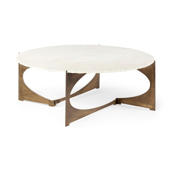 Mercana Reinhold I 49 Round White Marble Top Gold Metal Base Coffee Table 49 0l X 49 0w X 17 0h On Sale Overstock 27784380