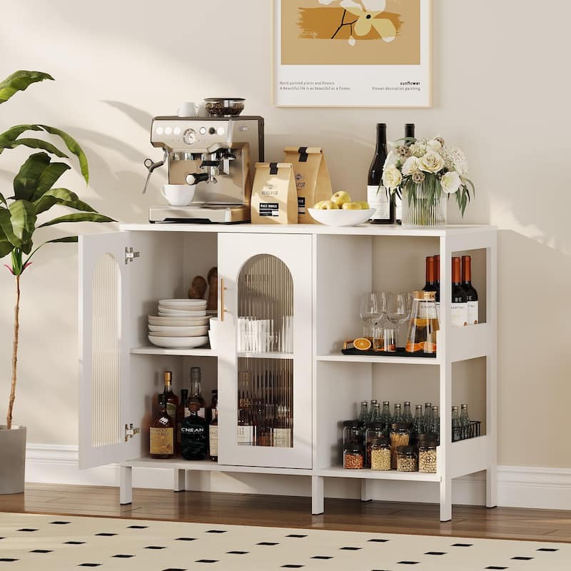 Sideboard Buffet Cabinet with Storage 39.4'' - White