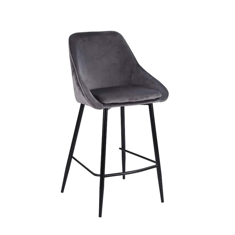 Porthos Home Uva Counter Stools Set of 2, Velvet Upholstery, Iron Legs