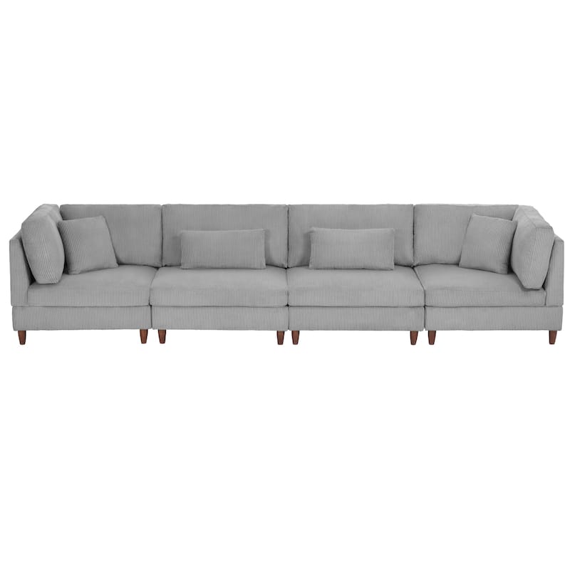 4-Piece Oversized Reversible Upholstered Sectional Modular Sofa