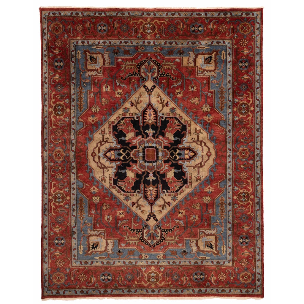 ECARPETGALLERY Hand-knotted Serapi Heritage Red Wool Rug - 7'10 x 9'11