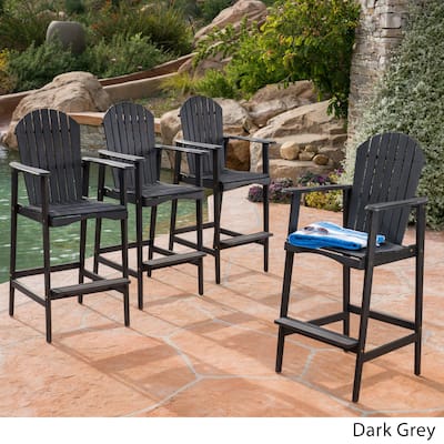 Malibu Outdoor Wood Acacia Barstool (Set of 4) by Christopher Knight Home