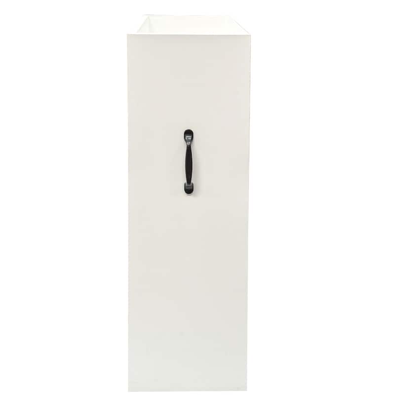 3 Tier Wooden Floor Standing Bookcase,Slide Out Drawer Storage Bookcase,Pull Out Mobile with Door Dustproof File Cabinet