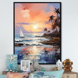 Designart "Beach Coastal Nostalgia " Beach Framed Wall Decor - Bed Bath ...