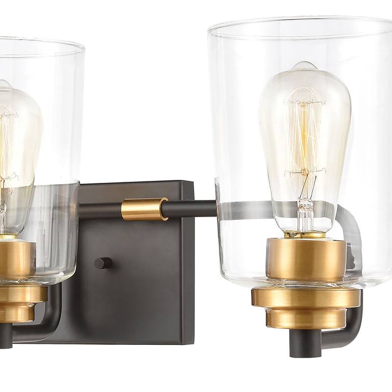 Elk Home Robins Matte Black With Clear Glass 3 Light Vanity Light