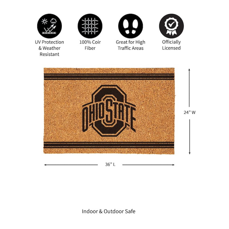 Ohio State University Monochrome Indoor/Outdoor Coir Door Mat