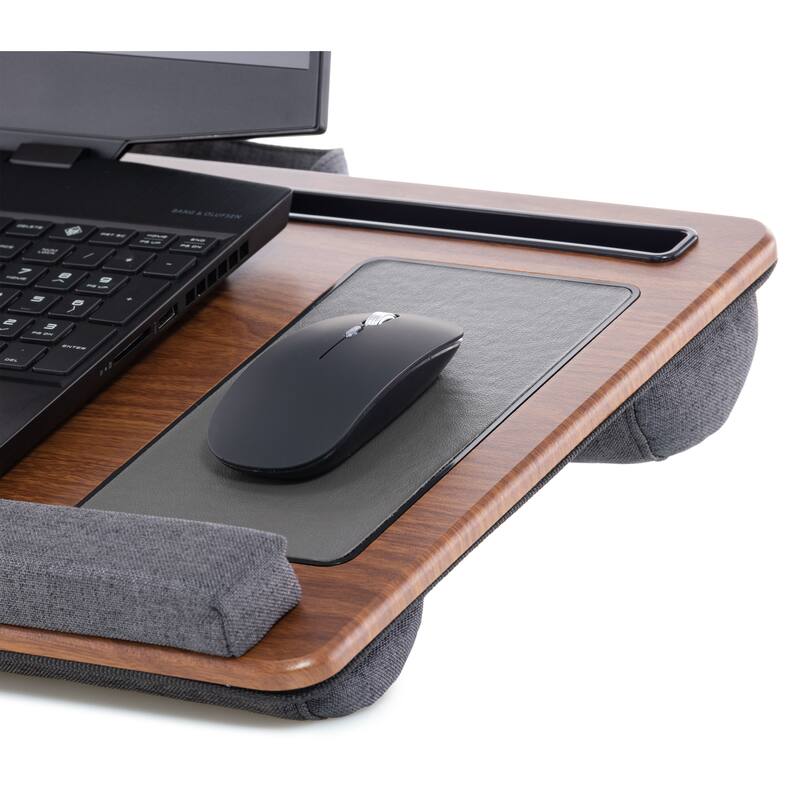 Husband Pillow - Bed Tray Desk, Adjustable Hard Wood PVC Desktop Lap Desk, Foldable Laptop Tray for Sofa Couch Floor, Large