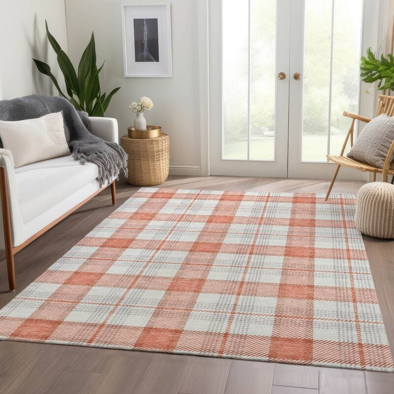 Premium Washable Super Soft Plaid Mayfield Rug