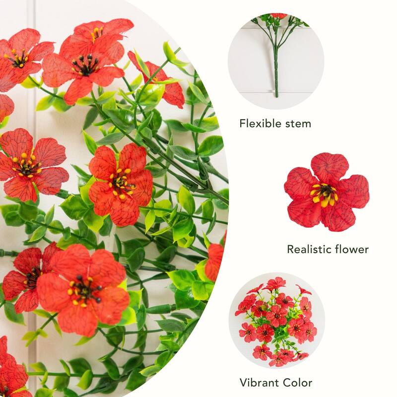 13-in UV Resistant Artificial Daisy Bush (Indoor/Outdoor) - Set of 12