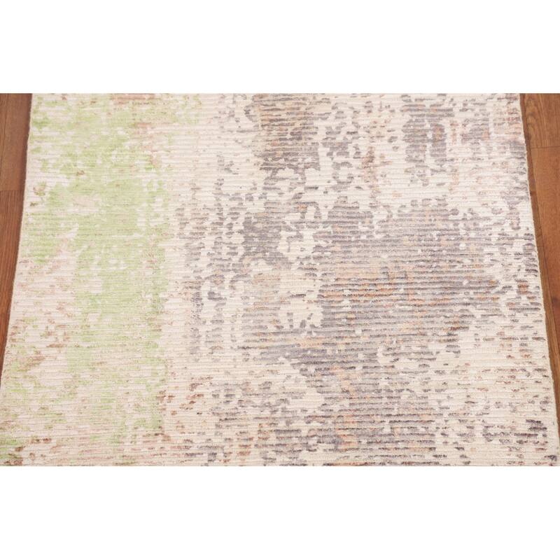 Contemporary Abstract Indian Foyer Rug Hand-Knotted Wool Carpet - 2'10"x 5'2"