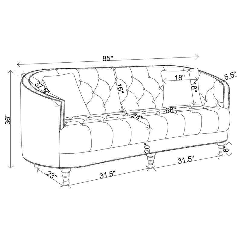 Avonlea Grey Upholstered Sloped Arm Sofa Set