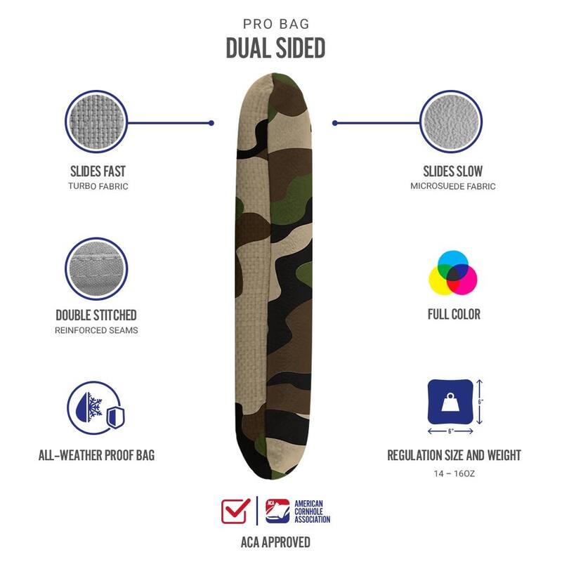 Camouflage Green Dual Sided Cornhole Bags