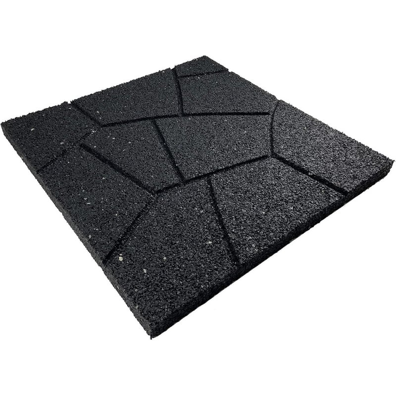 Dual-Sided Stepping Stones, Set of 3, Recycled Rubber for Walkways
