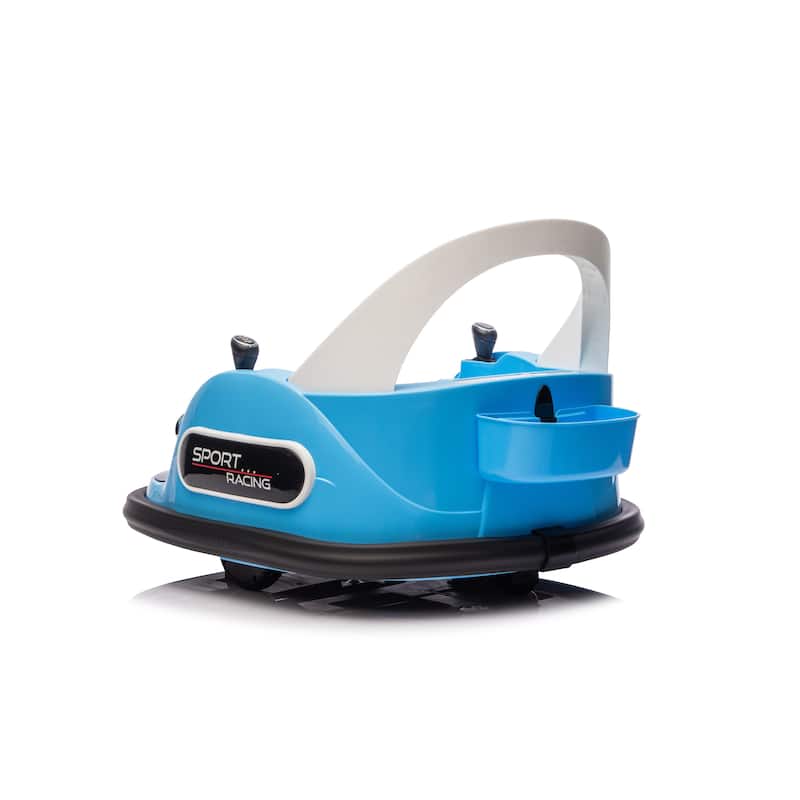 12V Kids Ride-On Bumper Car for Ages 1.5-5, Remote Control with Bluetooth & 360° Spin, Safety Belt - Blue