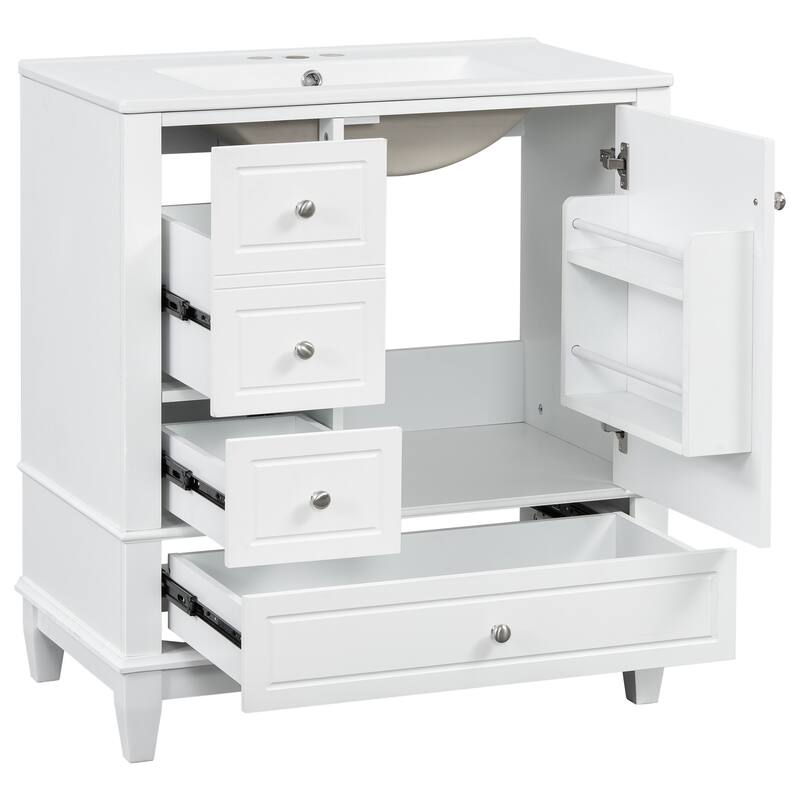 Bathroom Vanity with Sink,Shelf and Drawers