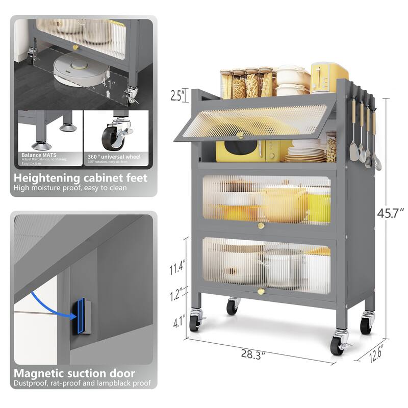 MEGA CASA 4 - Layer Steel Accent Cabinet with Door - N/A